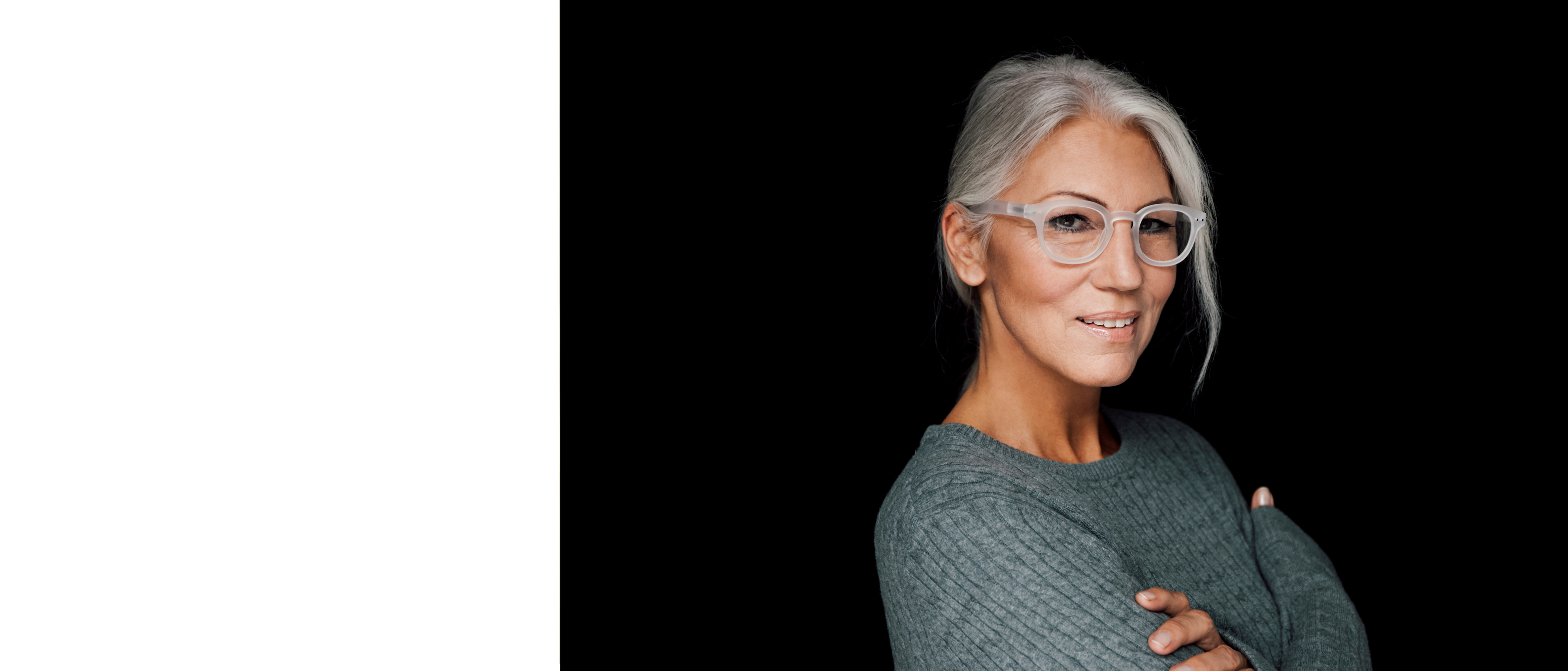 woman with glasses